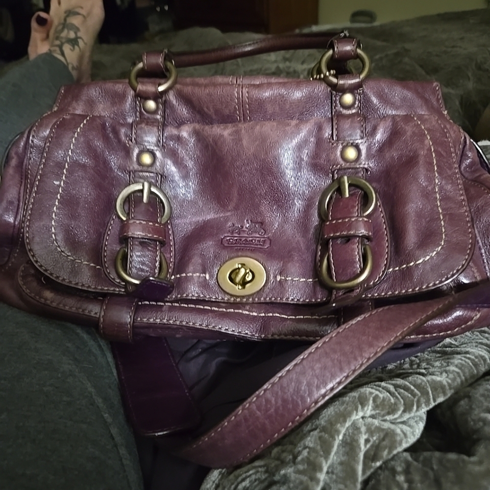 Coach Purple Leather Women's Bag